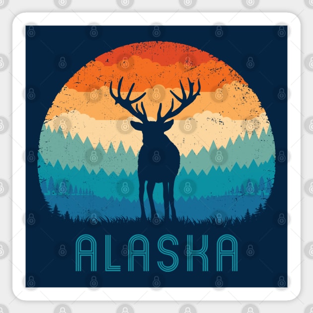 Alaska Retro Deer Sticker by TigerTom